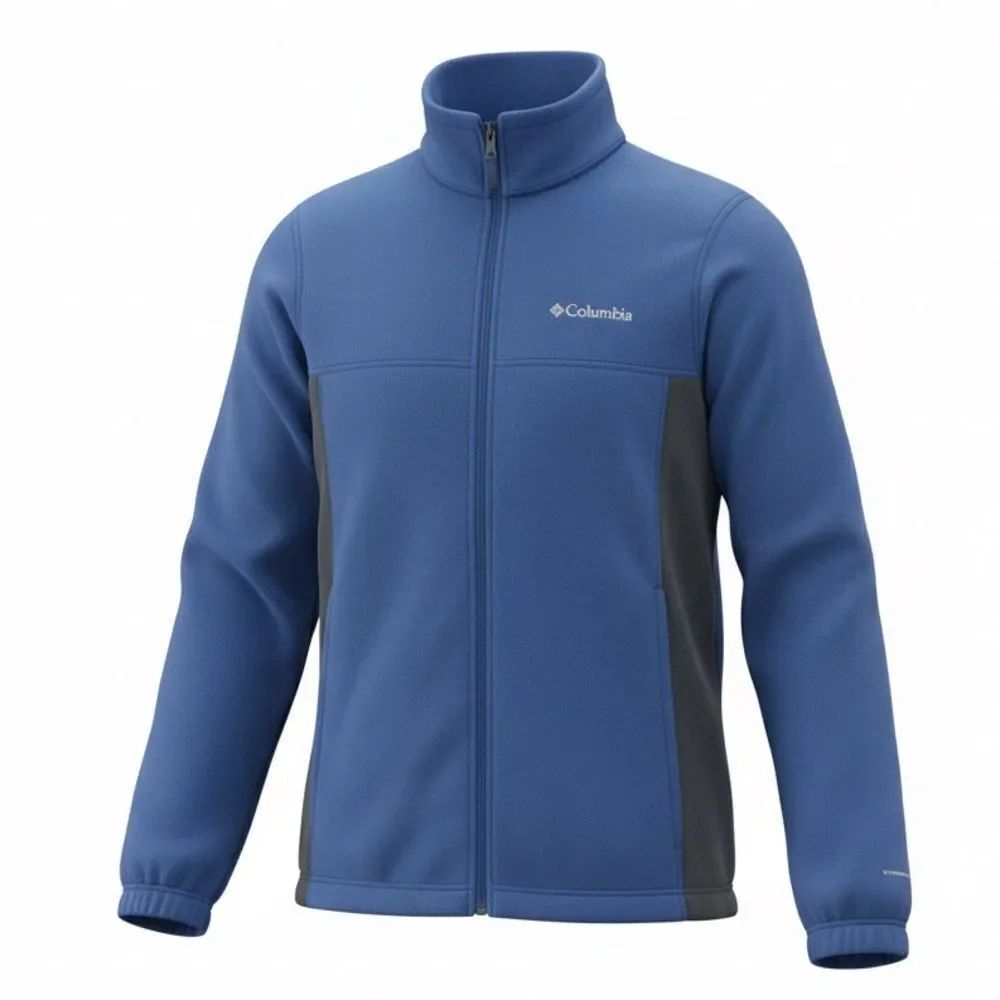 COLUMBIA MENS FLEECE JACKET SIZE S 2 TONE BLUE